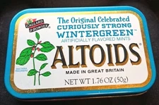 Altoids Wintergreen Vintage Flat Top (EMPTY TIN) Very Rare Collectible