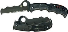 SPYDERCO ASSIST RESCUE FOLDER KNIFE BLACK FRN BLACK VG10 SS CARBIDE TIP C79PSBBK