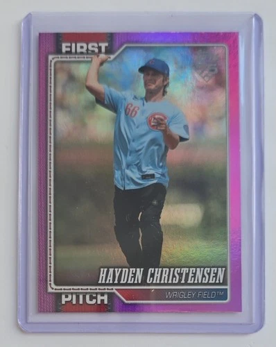 2026 Topps Series 2 Hayden Christensen #FP-15 First Pitch Pink Foil Cubs