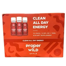 Proper Wild Vegan Organic Shot Apple 12 Pack Exp 11/26 Clean All Day Energy