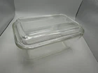 Vintage PYREX 502-B Clear Glass Refrigerator Dish With 502-C Ribbed Lid