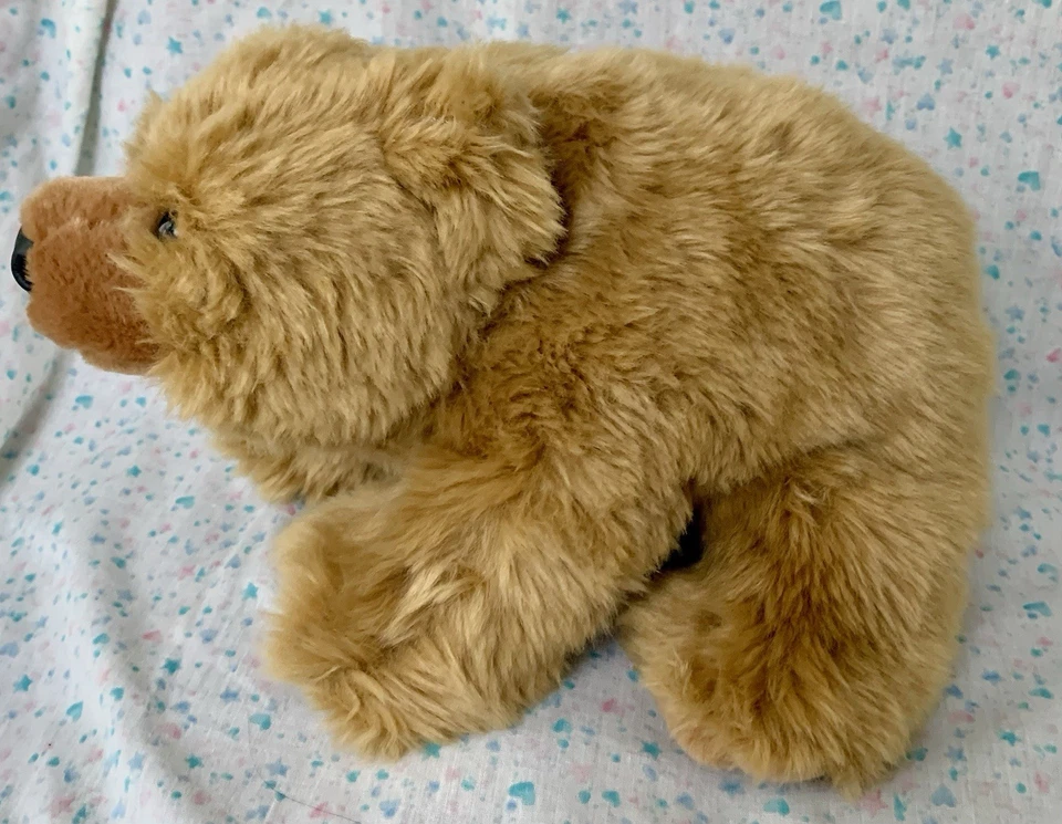 Vtg K&M International Golden Bear Stuffed Animal Beanbag Plush 12” 2004 Floppy - Image 2 of 4