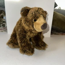 FAO Schwarz Realistic Grizzly Bear Plush- 12”- 2015- Toys R Us Exclusive 