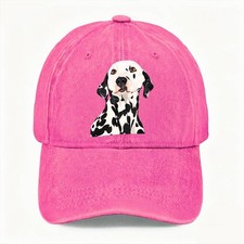 Unisex Dalmatian Dog Portrait Pet Lover Dad Hat Vintage Washed Baseball Cap