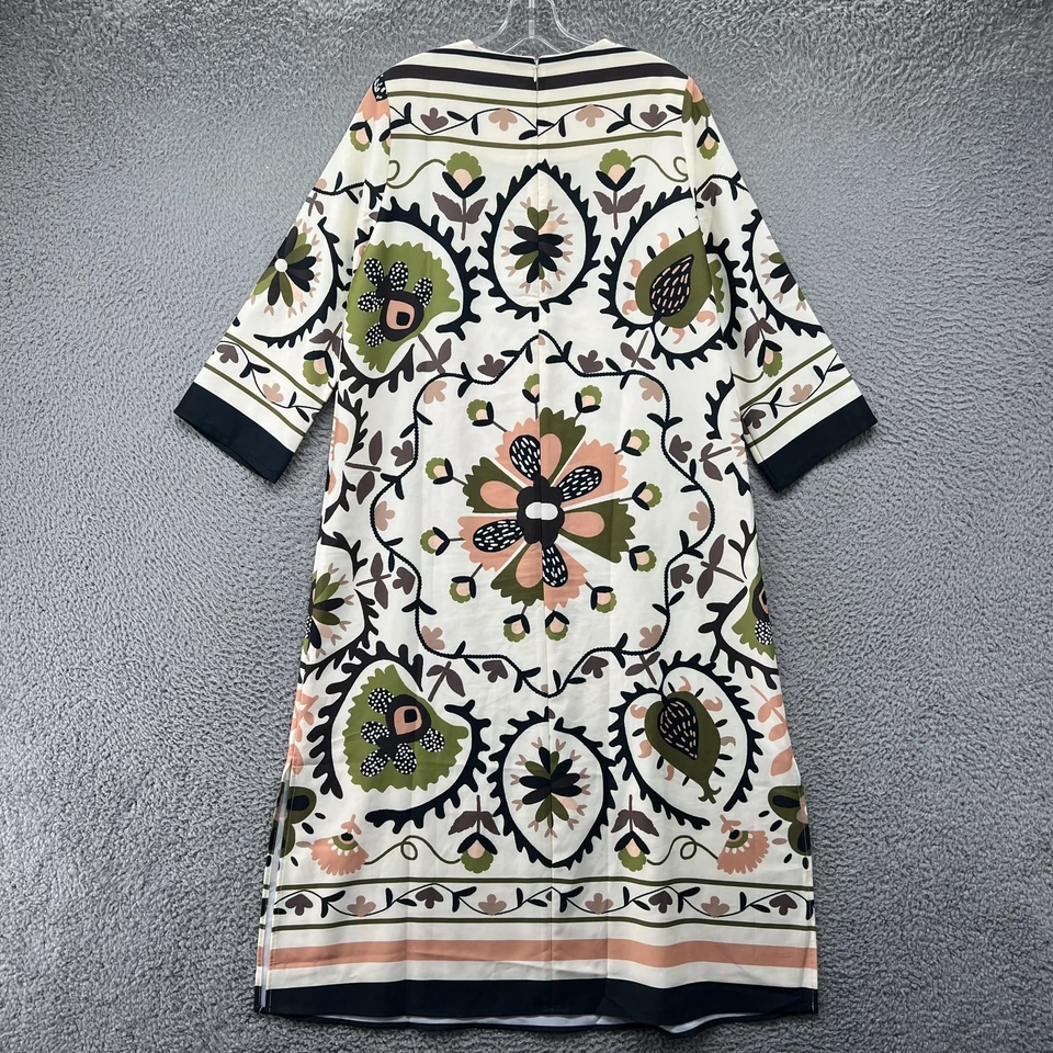 Tuckernuck 连衣裙女式小号花卉长裙波西米亚 3/4 袖口袋 — 第 2/4 张图片