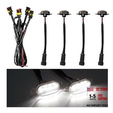 4PCS Car Grille Lights, Bright Amber LED Grill Lights with 4 PCS Black White