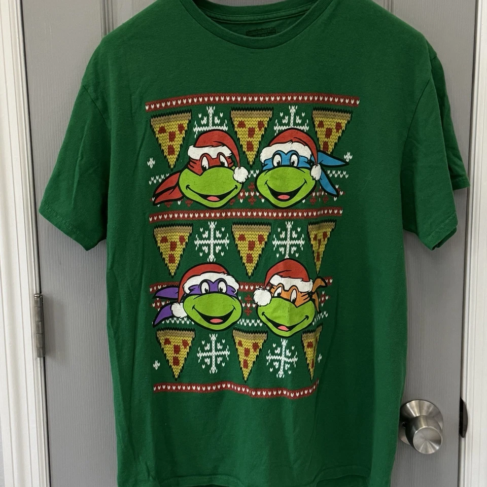 Teenage Mutant Ninja Turtles Christmas Sweater Theme Tshirt Size Large - Image 2 of 4