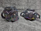 L.E. Smith Carnival Glass Sugar And Creamer Pinwheel and Hobstar In amethyst. — photo 6