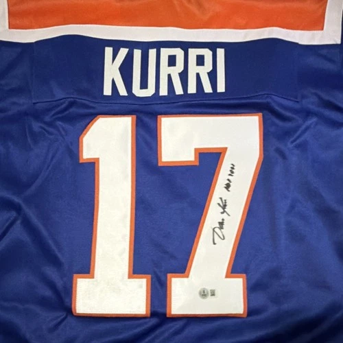 Jari Kurri Signed Edmonton Oilers Hockey Jersey Beckett Authenticated (DESC!!!)