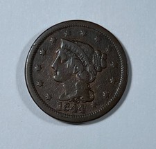 1844 Large cent VF (22093) Little planchet roughness