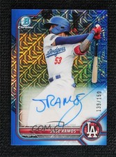 2022 Bowman Mega Box Chrome Mojo Blue Refractor 139/150 Jose Ramos Auto 0wx2