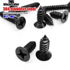Black 304 Stainless Steel Phillips Flat Countersunk Head Self Tapping Wood Screw