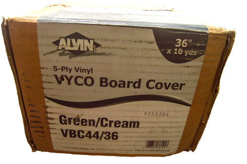 Alvin Vyco Drawing Board Cover 36" x 10 Yards 5-Ply 1.1mm Green/Cream VBC44-36 - Picture 2 of 3