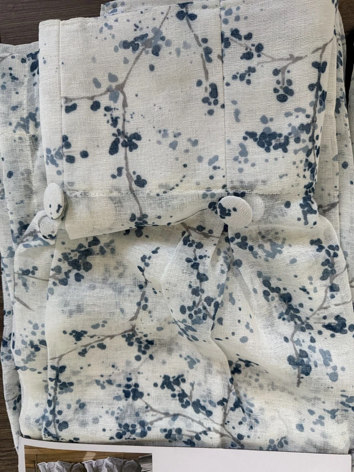 New DKNY Promenade Vines Curtains Drapes 32" x 96" Set of 4 - Image 2 of 4