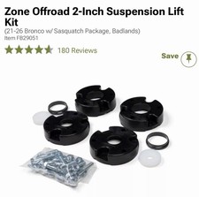 Zone Offroad 2021 Ford Bronco 2-inch Lift Kit For Badlands Sasquatch Models Zone Offroad 2021 Ford Bronco 2-inch Lift Kit For Badlands Sasquatch Models