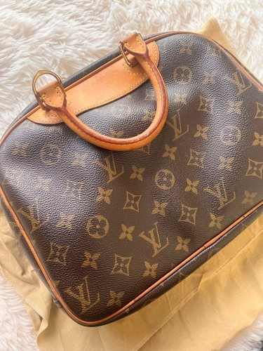 Authentic Louis Vuitton Monogram Trouville Handbag M42228 Brown PVC w/Dust Bag - Picture 2 of 8