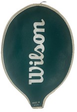 Vintage Wilson Tennis Racket Cover Green Vinyl Made in USA Zipper Case