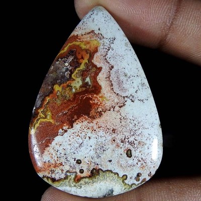 61.95Cts100%Natural Crazy Lace Agate Pear Cabochon Loose Gemstones