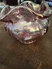 Vintage Fenton Hand-Painted Rose Pink Bowl Signed JKS