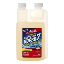Professor Amos' Fast Flow Super 7 Microbial Drain Cleaner Clean Lemon 16 FL Oz.