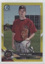 2018 Bowman Chrome Prospects Canary Yellow Refractor 52/75 Taylor Clarke 0w47