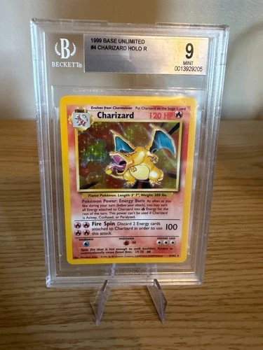Pokemon Charizard Base Set Unlimited Holo Rare #4 BGS 9 Mint