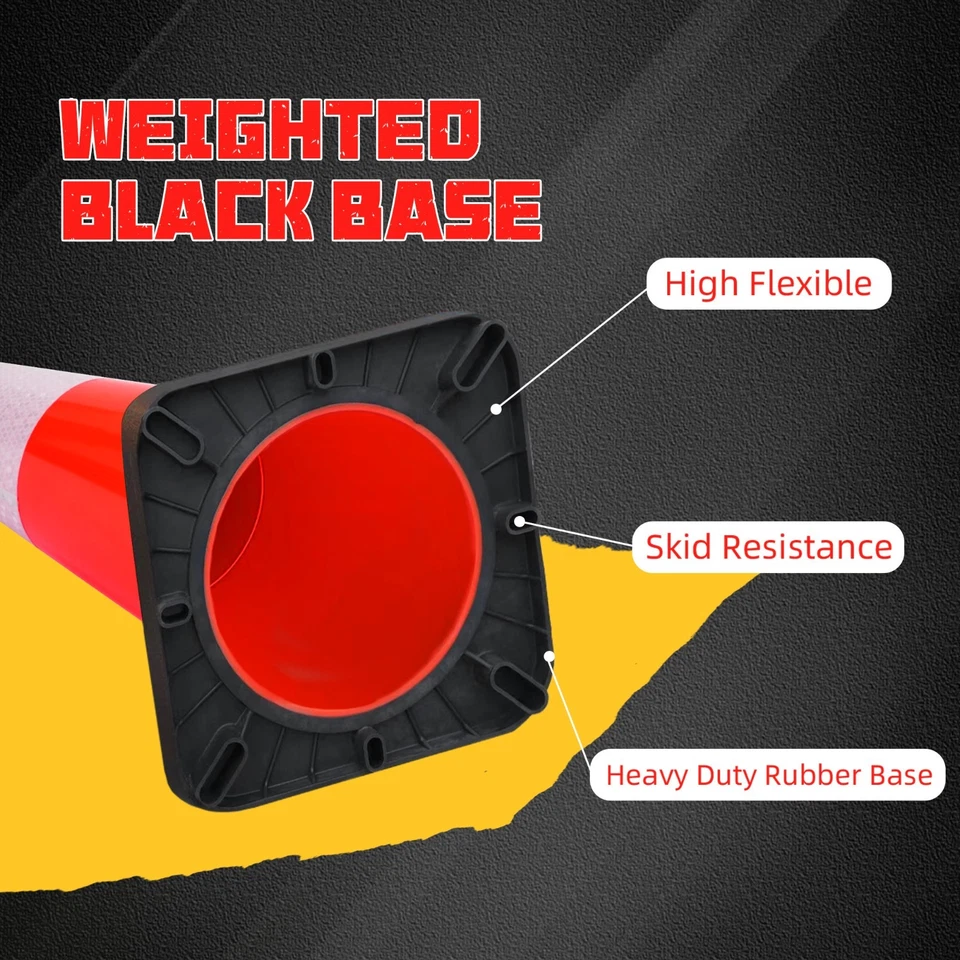 4 PACK-18'' Heavy Duty Traffic Safety Cones,5lbs Weight,W  Reflective Collar - Image 3 of 4