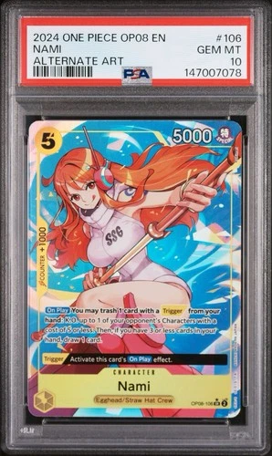 2024 One Piece Nami OP08-106 Alternate Art OP08-106 Two Legends English - PSA 10