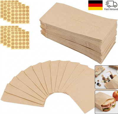 Papiertüten Klein Braun, 200 Stück Samentütchen 6*10Cm Mini Kraftpapiertüten Mit