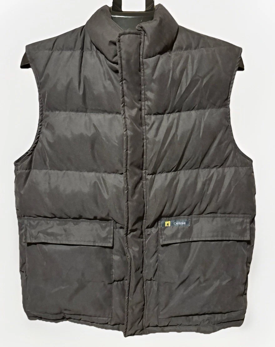 Ciesse Piumini Italian Mens L Black EU 50 Black Brown Puffer Down Vest Gorpcore