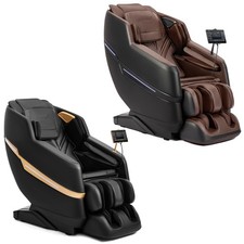 Brown/Black Full Body Zero Gravity 8Point Massage Chair Heat,Shiatsu,Foot Roller