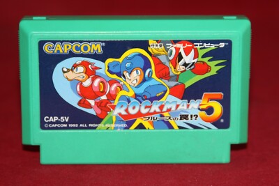 Rockman 5 (Nintendo Famicom, 1992) Authentic Game Cartridge. (CAP-5V)