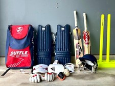 JUNIORS CRICKET KIT  SG SS ADIDAS  2 BATS, PADS, HELMET, GLOVES  - GREAT