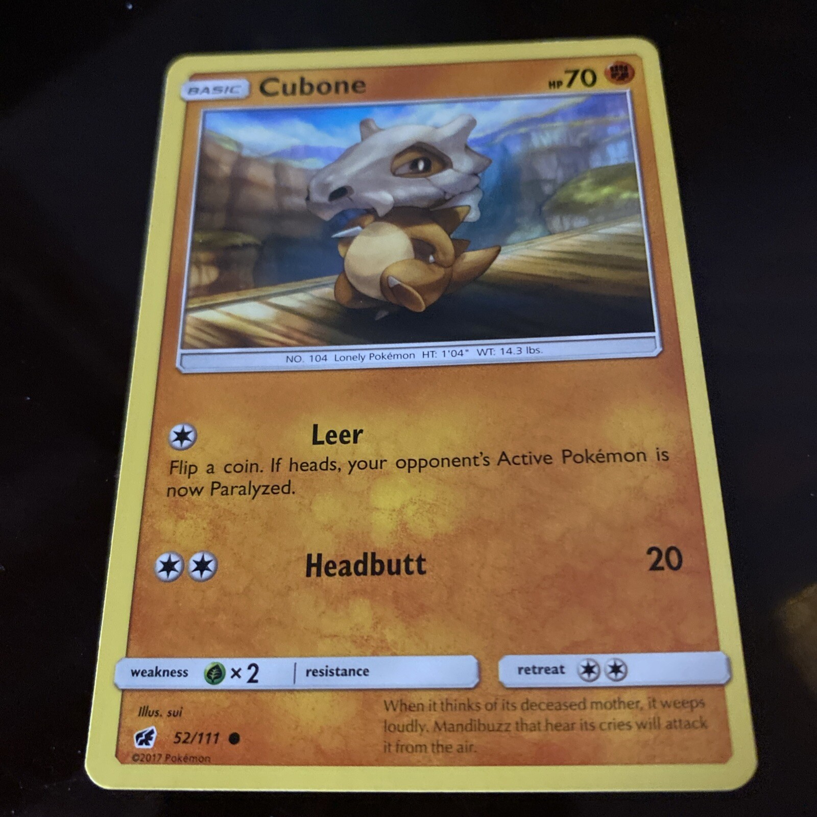 Cubone SM - Crimson Invasion #52/111 Common POKEMON TCG CARD