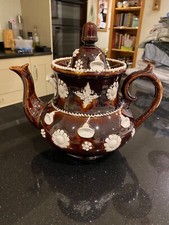 Antique Measham Bargeware Large Teapot