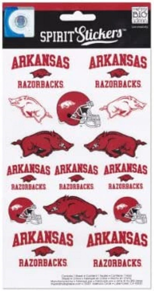 ME & MY BIG IDEAS Arkansas Razorbacks NCAA University College Gift Logo Decals Spirit Stickers