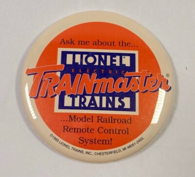 1995 Lionel Electric Trains Trainmaster Button Pinback Pin Diameter 3 1/2''