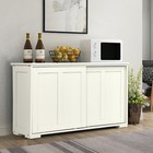 Buffet Sideboard Cabinet Cupboard Storage Shelves Kitchen Hallway Creamy White