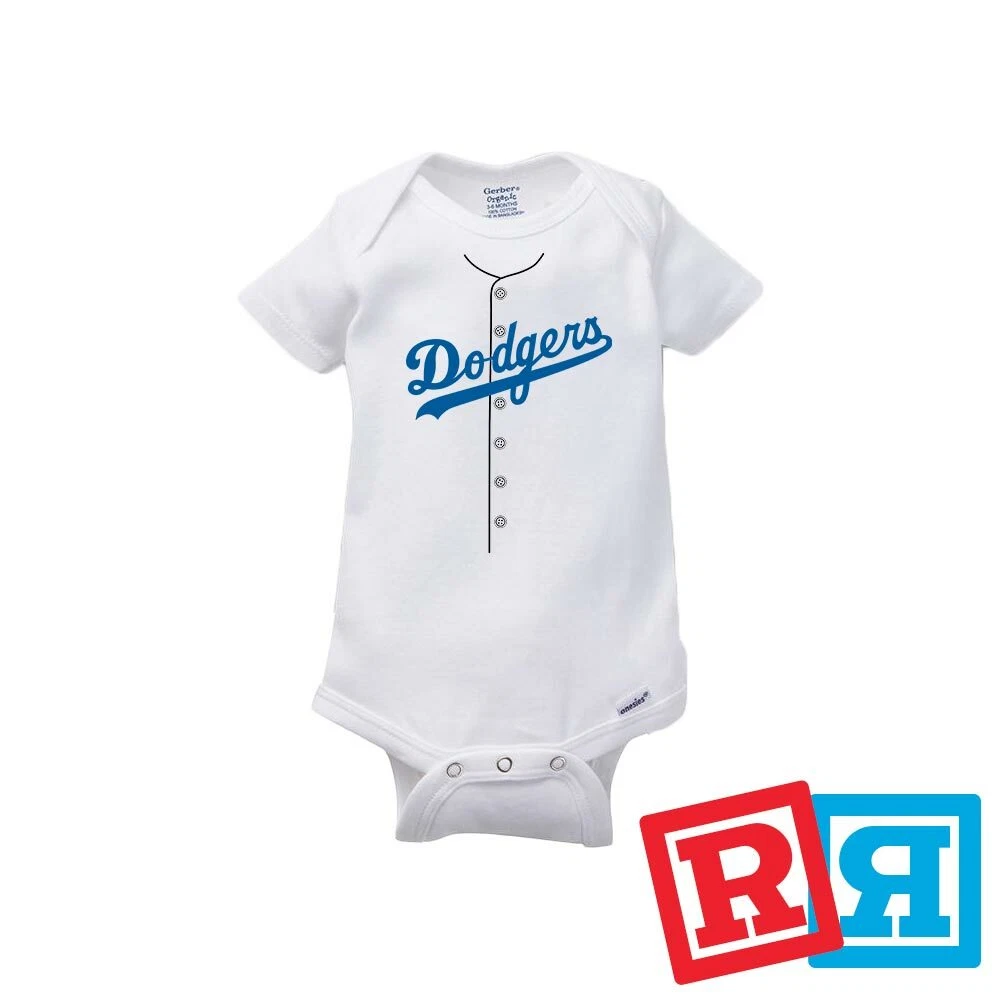 Dodgers Baseball Gerber Baby Onesie® Bodysuit Cotton Unisex White