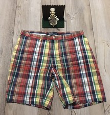 Polo Ralph Lauren Shorts Plaid Flat Front 100 Cotton Chino Size 40 Men  s