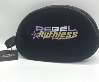 Rebel Ruthless Black Velvet  Sportswear Athletic Shoe Gym Carry Bag 10x7x3 Inch 