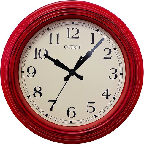 Westclox Retro wandklok vintage jaren '50 vintage wandklok voor retro keukendecoratie met groot 9,5 inch display en stil tikken | 50's Mid Century Retro klok voor keuken of woonkamer | Teal/rond