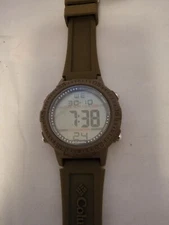 Columbia Self Select Quartz Digital Dial Olive Silicone Strap Watch CSS14-002