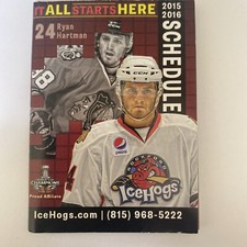 Rockford Ice Hogs Ryan Hartman 15-16 AHL Pocket Schedule Wild Blackhawk
