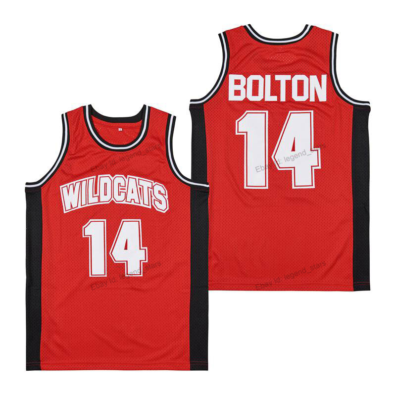 Custom Troy Bolton 14 East High School Wildcats Basketball Jersey Men's  Sewn Red