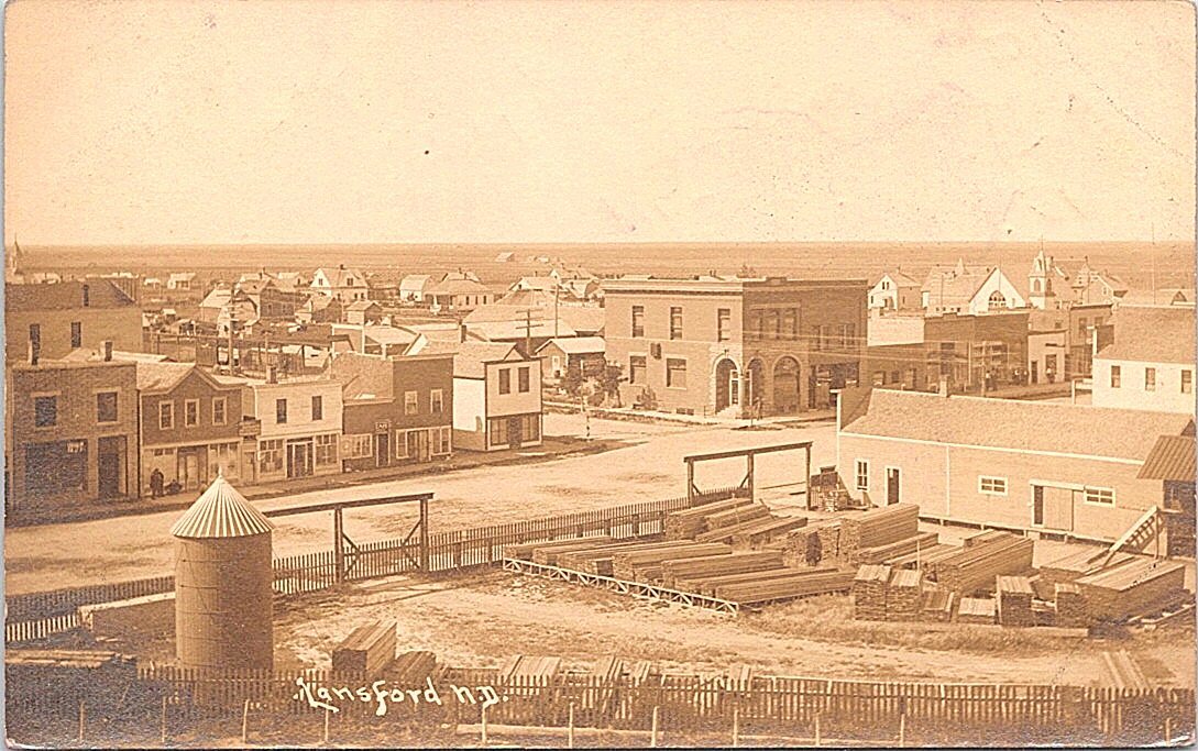 Lansford North Dakota Birdseye Town View RPPC early 1900s eBay