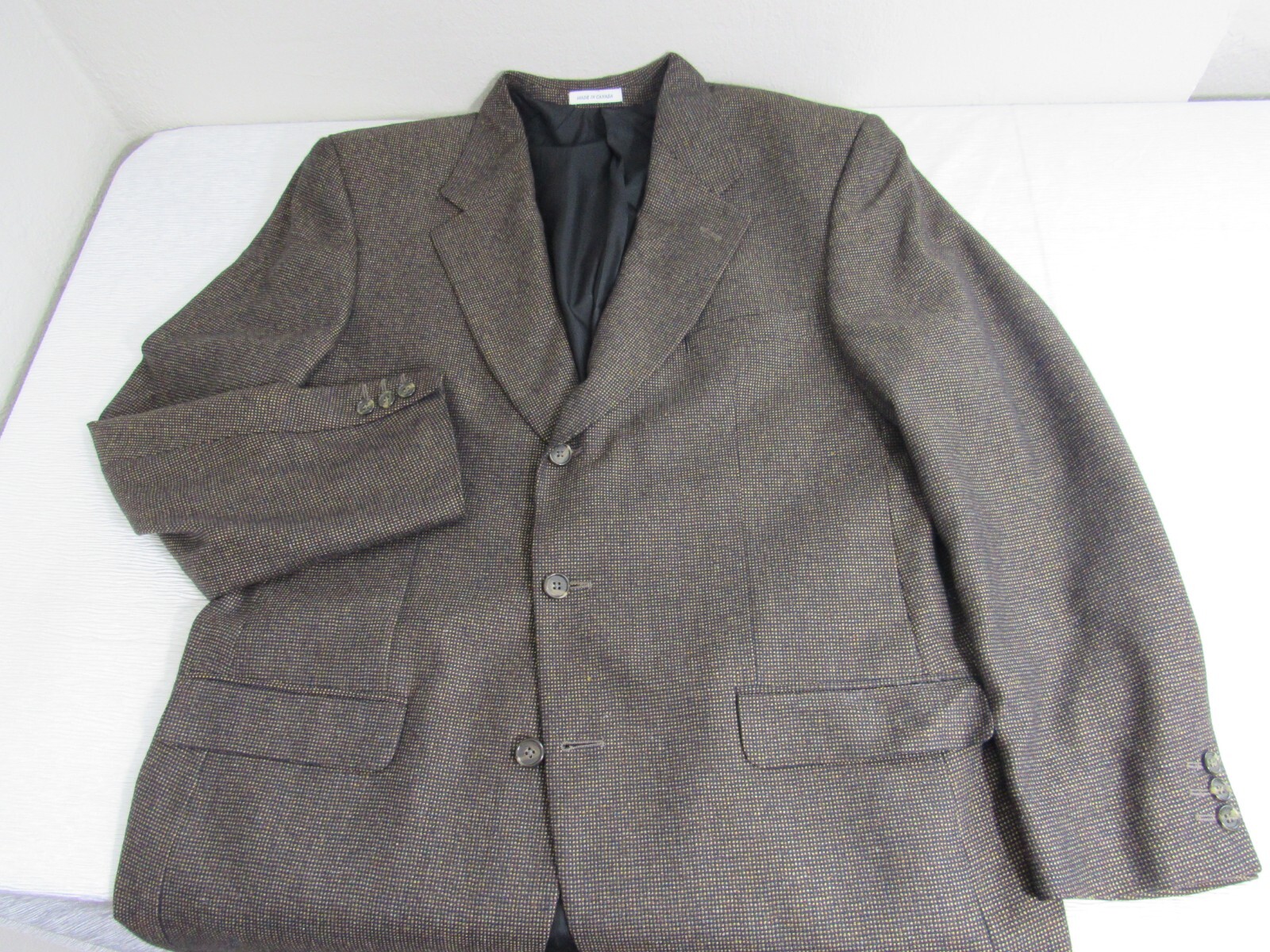 Cappotto sportivo uomo Yves Saint Laurent Canada misto seta bronzo 46 R!