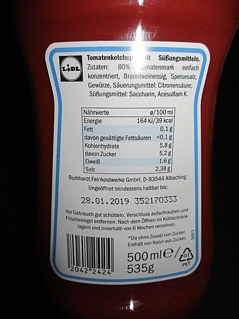 Kania Tomato Ketchup Light 500ml 535g New From Germany For Sale Online