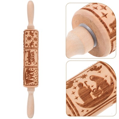  Nudelholz mit Gravur, Prägung, Backstempel, Rolle, Weihnachten, Ostern,