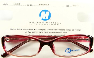 NEW MODERN OPTICAL TANGO BURGUNDY GRADIENT Brillengestell 53-17-135mm